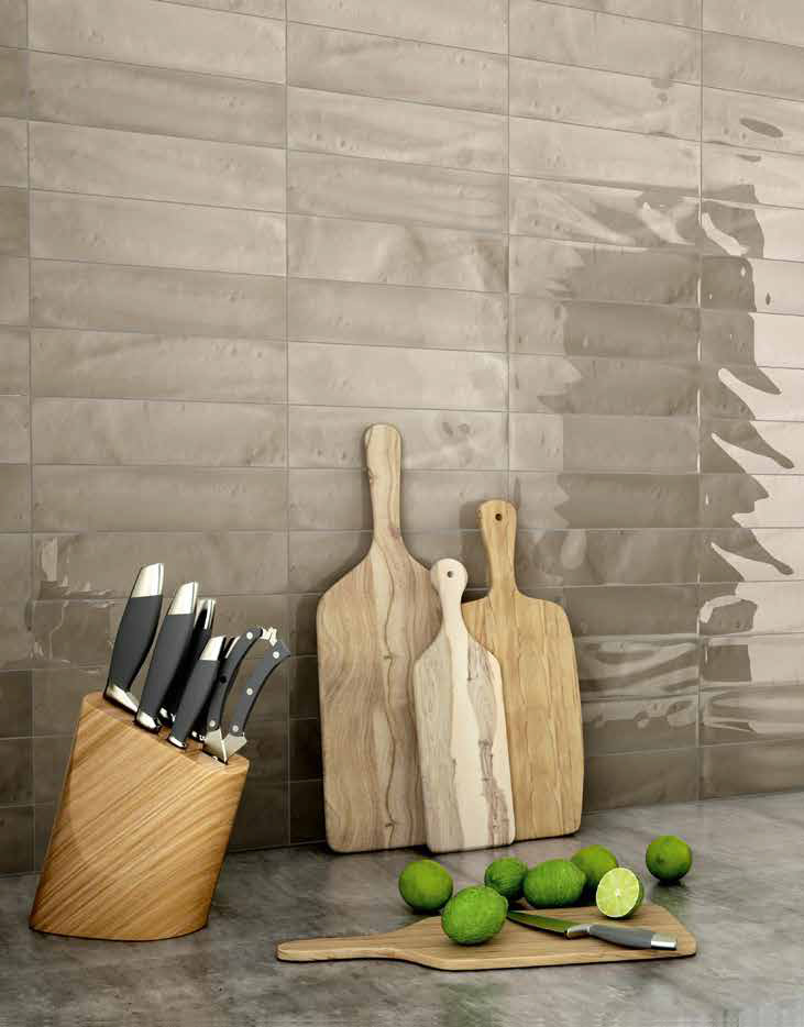 Wall: Tortora Glossy 7,5x30 Manhattan Serie Rivestimenti Il Cavallino Ceramiche Piastrelle & Mosaici