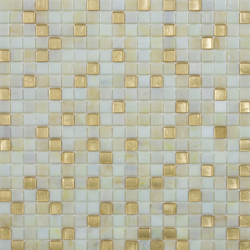 ALABASTER 15 Pasta di Vetro Irregolare / Satinata Fogliaoro+Iridium 15x15 Serie Mosaico Ston Piastrelle & Mosaici